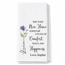 Load image into Gallery viewer, Personalized Kitchen Towel Custom Birth Month Flower Gift for Home
