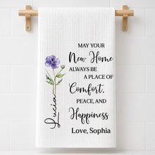 Load image into Gallery viewer, Personalized Kitchen Towel Custom Birth Month Flower Gift for Home
