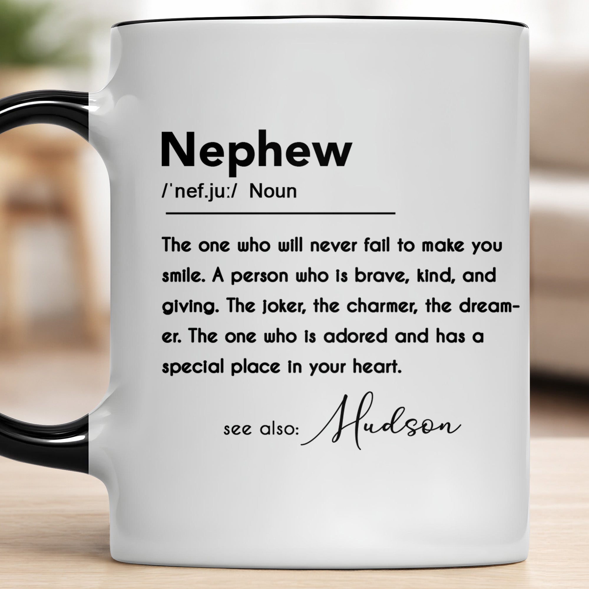 Personalized Custom Accent Mug for Nephew Birthday Gift