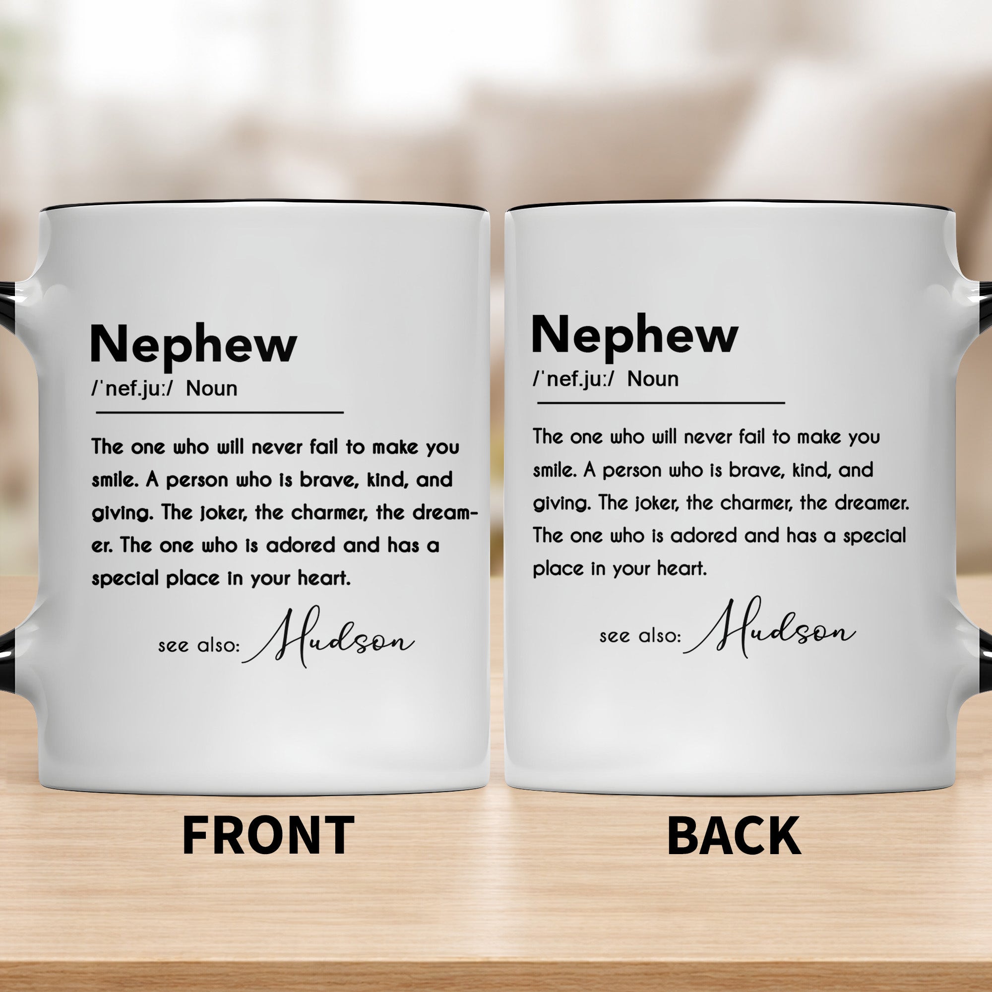 Personalized Custom Accent Mug for Nephew Birthday Gift