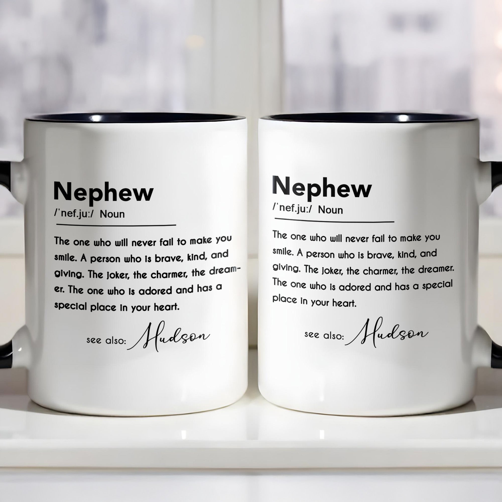 Personalized Custom Accent Mug for Nephew Birthday Gift