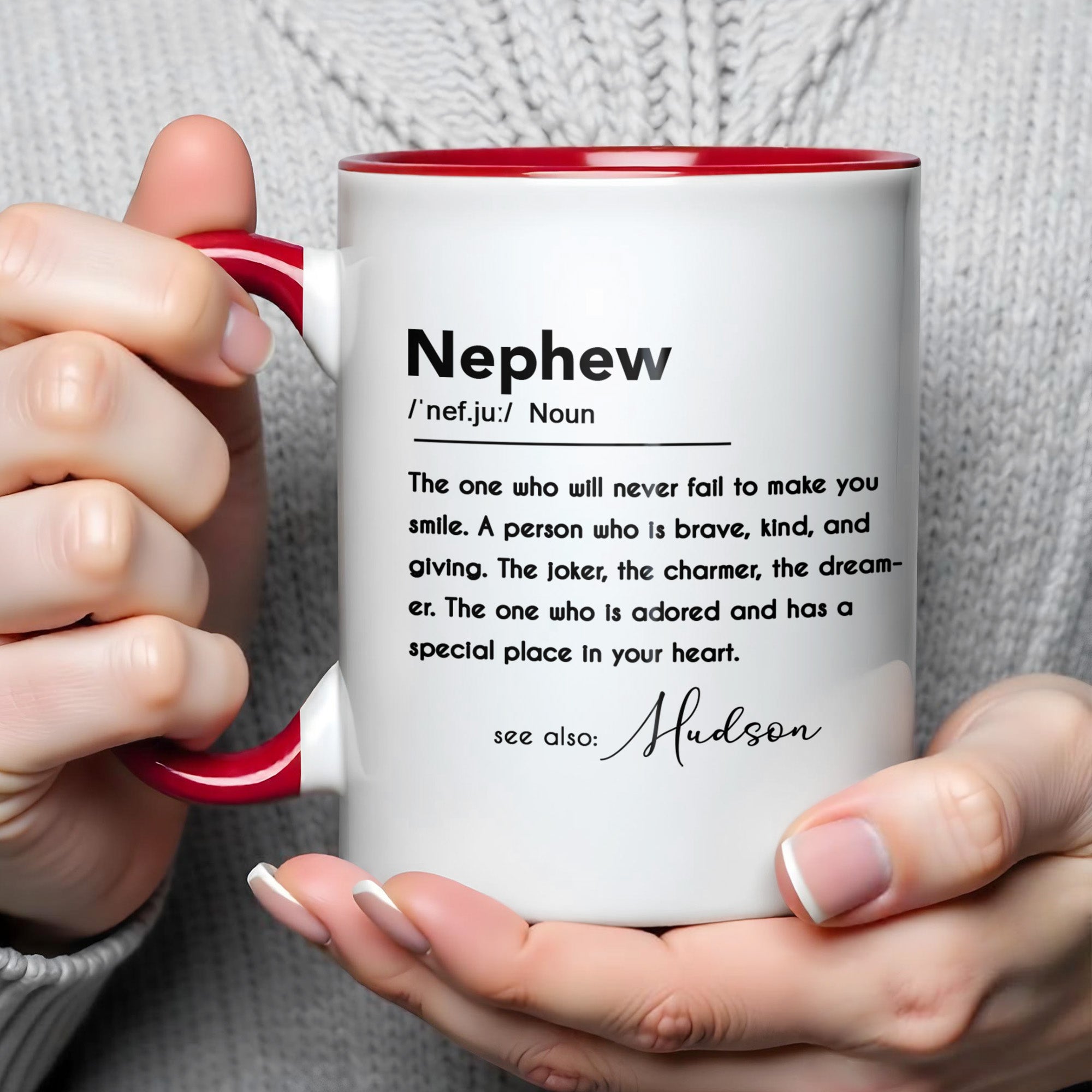 Personalized Custom Accent Mug for Nephew Birthday Gift