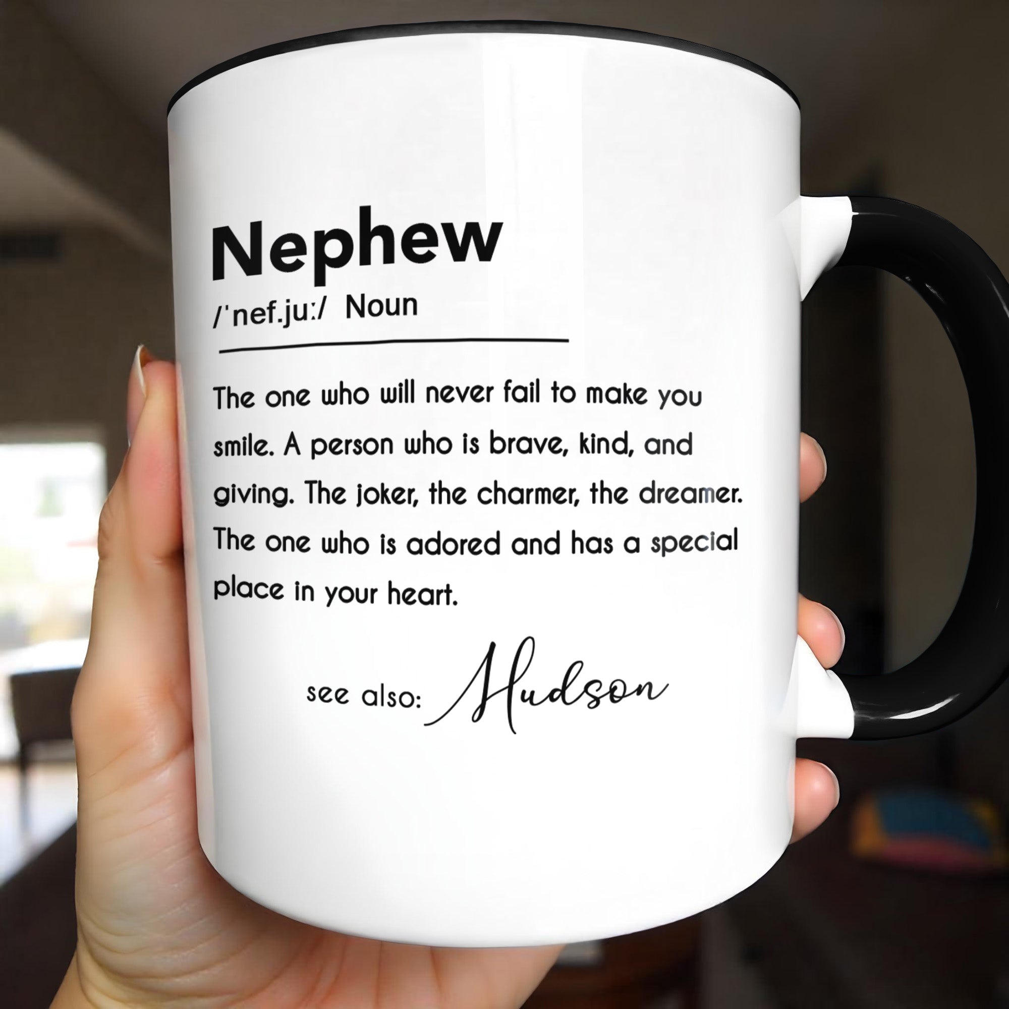 Personalized Custom Accent Mug for Nephew Birthday Gift