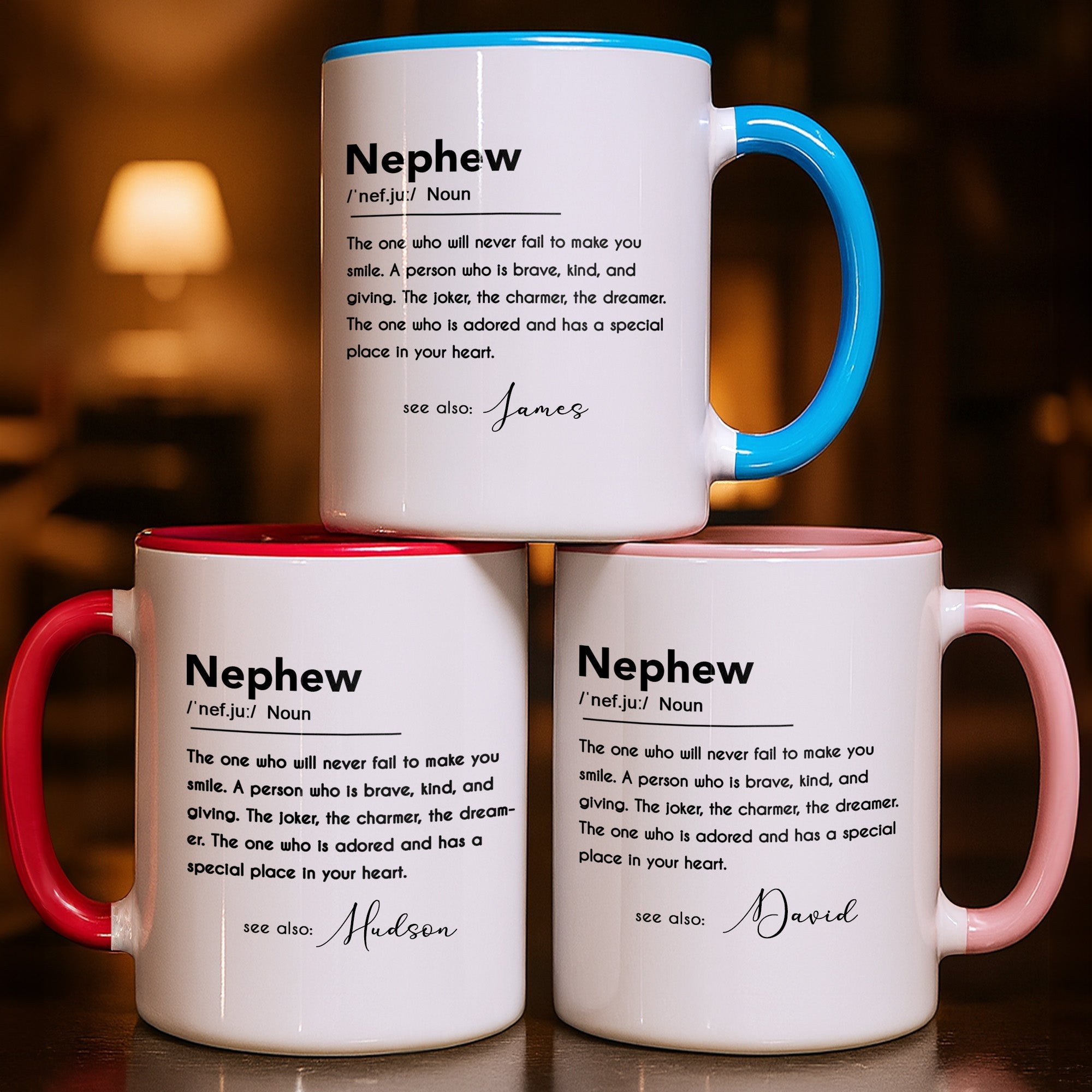 Personalized Custom Accent Mug for Nephew Birthday Gift
