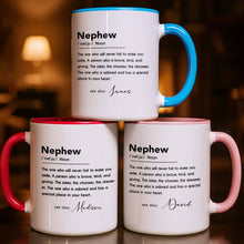Load image into Gallery viewer, Personalized Custom Accent Mug for Nephew Birthday Gift
