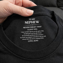 Load image into Gallery viewer, Personalized T-Shirt Custom Inside Neck Print Gift for Nephew
