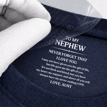 Load image into Gallery viewer, Personalized T-Shirt Custom Inside Neck Print Gift for Nephew
