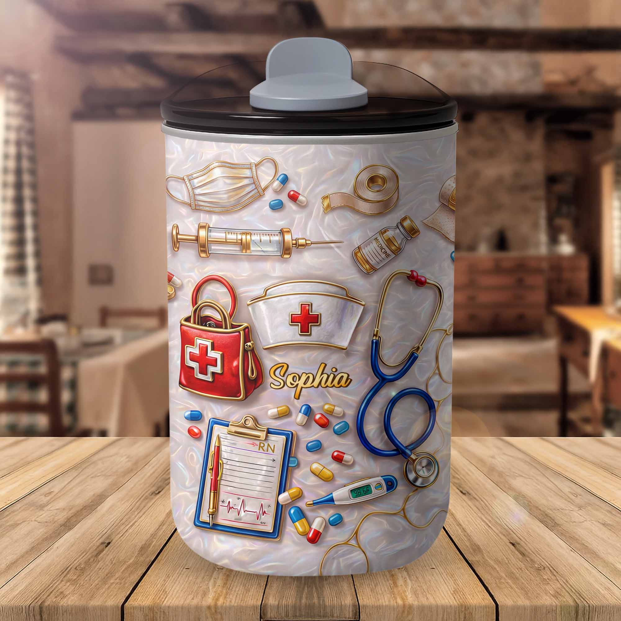 Personalized Nurse Tumbler with Stethoscope Custom 10oz Gift