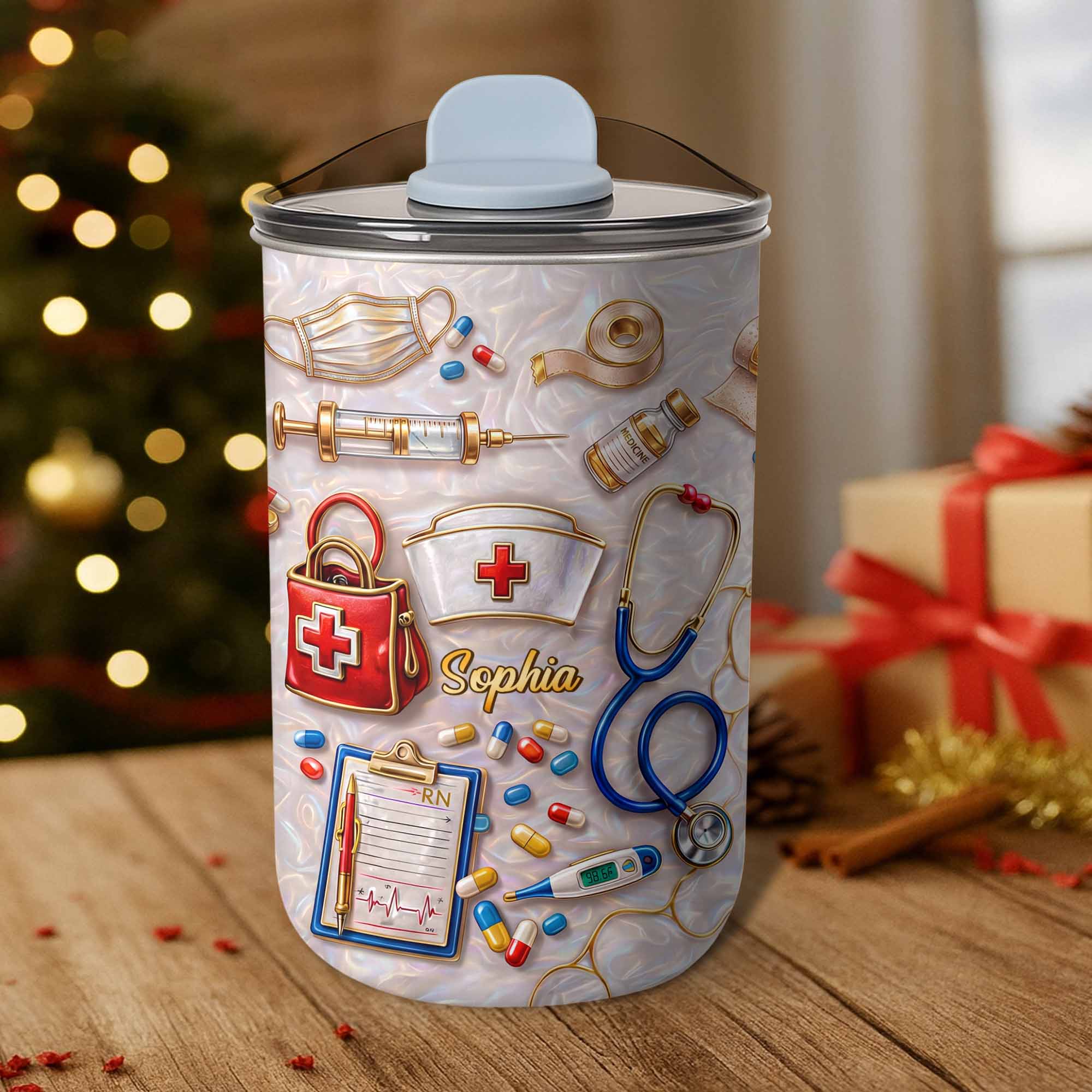 Personalized Nurse Tumbler with Stethoscope Custom 10oz Gift