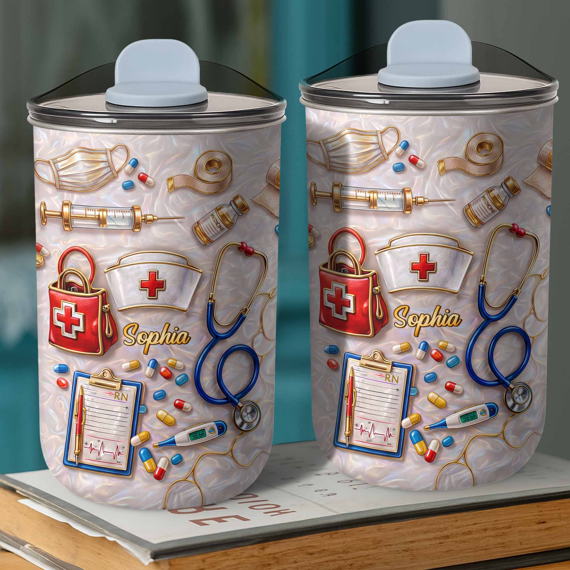 Personalized Nurse Tumbler with Stethoscope Custom 10oz Gift