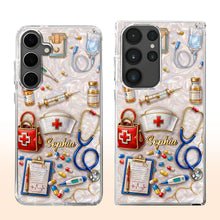 Load image into Gallery viewer, Personalized Clear Phone Case for Nurses Custom Name Gift

