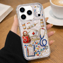 Load image into Gallery viewer, Personalized Clear Phone Case for Nurses Custom Name Gift
