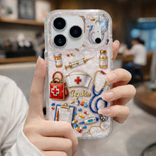 Load image into Gallery viewer, Personalized Clear Phone Case for Nurses Custom Name Gift
