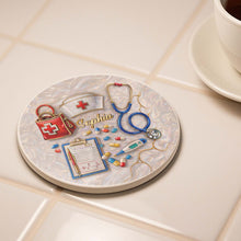 Load image into Gallery viewer, Personalized Ceramic Coaster Custom Name Gift for Nurses

