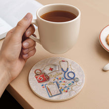 Load image into Gallery viewer, Personalized Ceramic Coaster Custom Name Gift for Nurses
