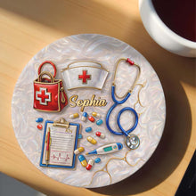 Load image into Gallery viewer, Personalized Ceramic Coaster Custom Name Gift for Nurses
