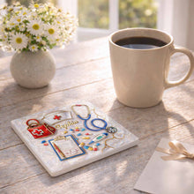 Load image into Gallery viewer, Personalized RN Medical Tools Coaster Custom Name Gift for Nurses
