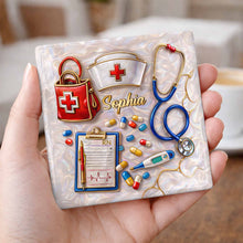 Load image into Gallery viewer, Personalized RN Medical Tools Coaster Custom Name Gift for Nurses
