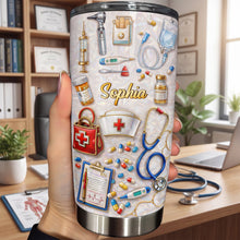 Load image into Gallery viewer, Personalized Nurse Tumbler Custom Name Stainless Steel Gift
