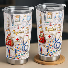 Load image into Gallery viewer, Personalized Nurse Tumbler Custom Name Stainless Steel Gift
