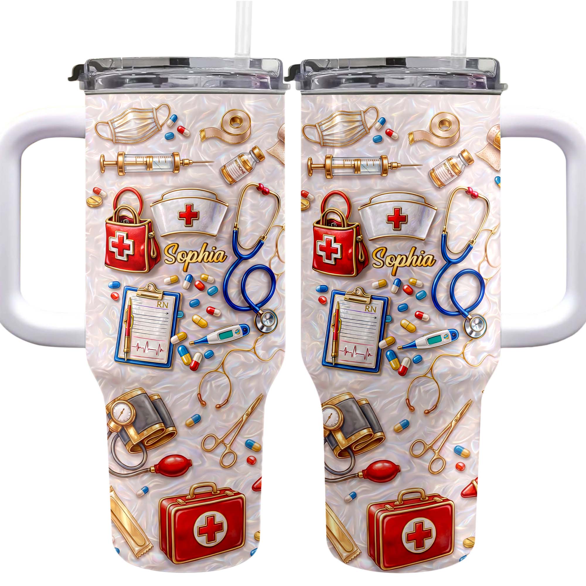 Personalized 40oz Tumbler Custom Name Healthcare Gift for Nurses
