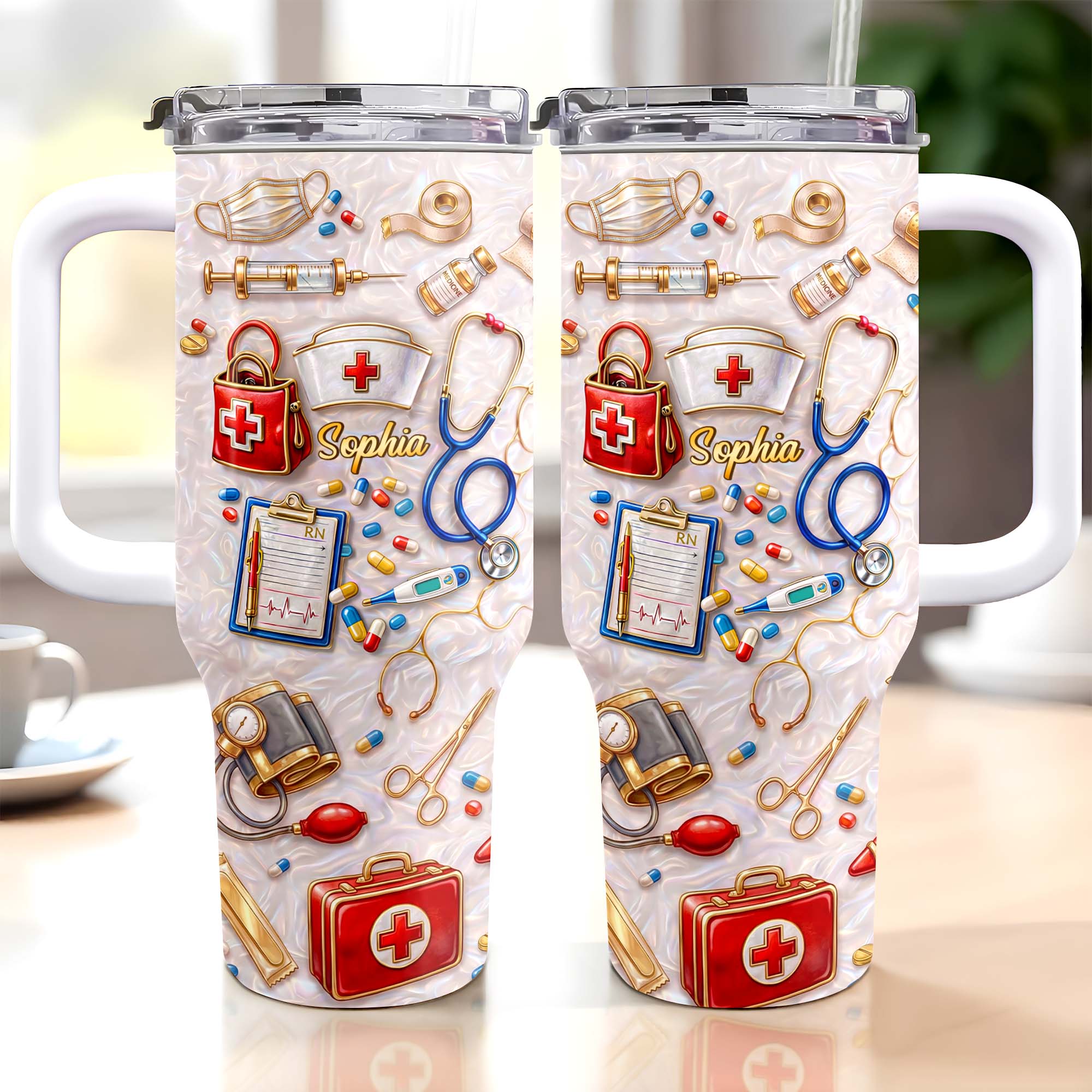 Personalized 40oz Tumbler Custom Name Healthcare Gift for Nurses