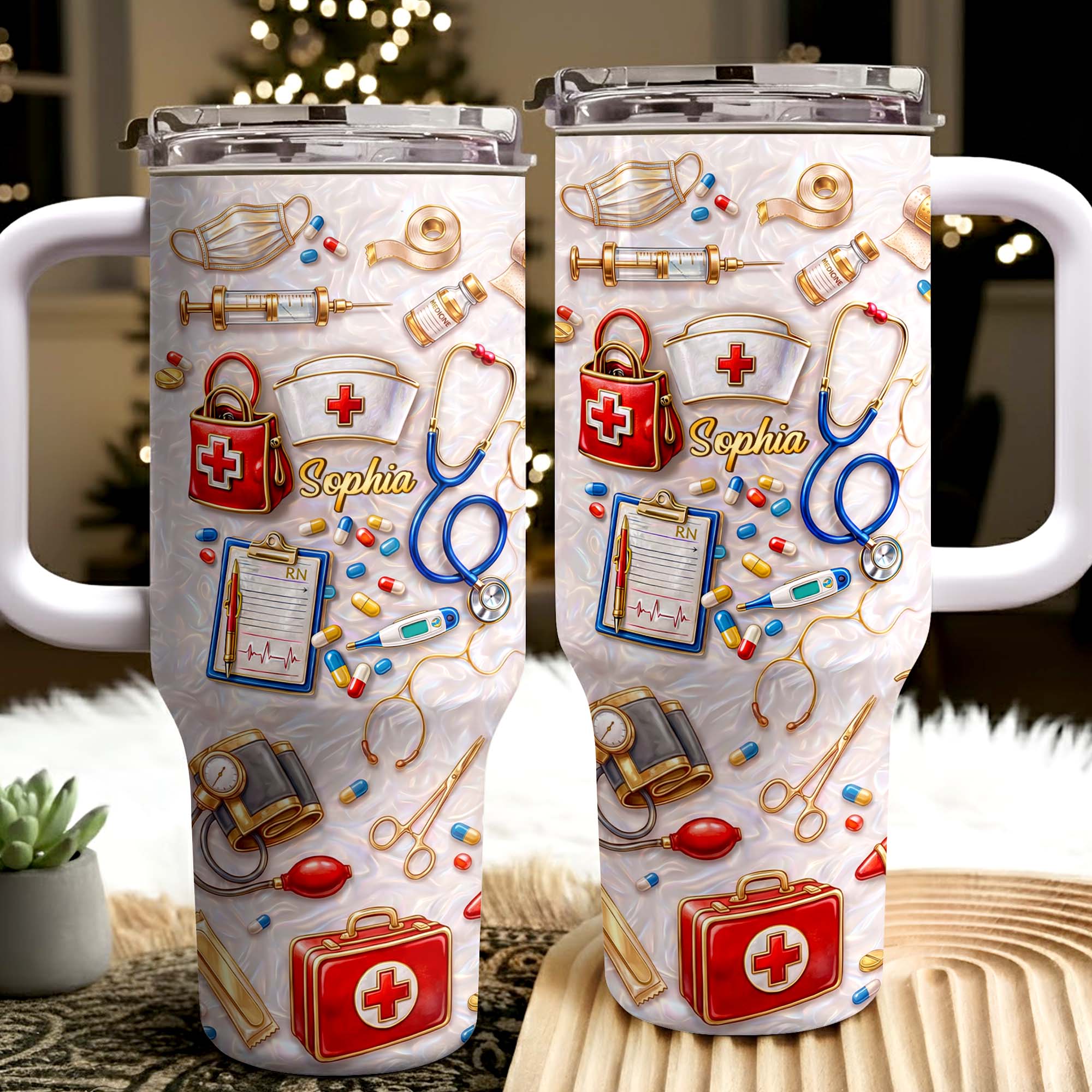 Personalized 40oz Tumbler Custom Name Healthcare Gift for Nurses