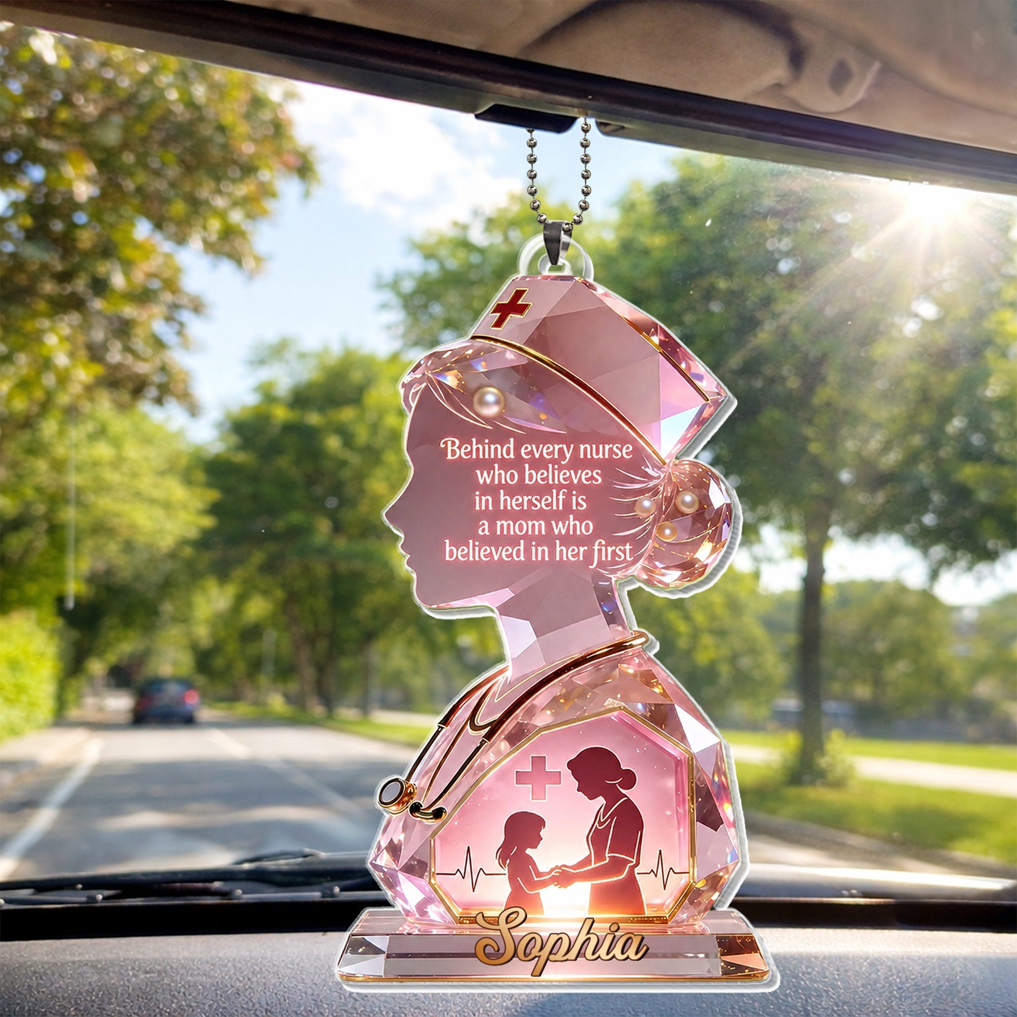 Personalized Nurse Acrylic Ornament Custom Name Gift for Mom