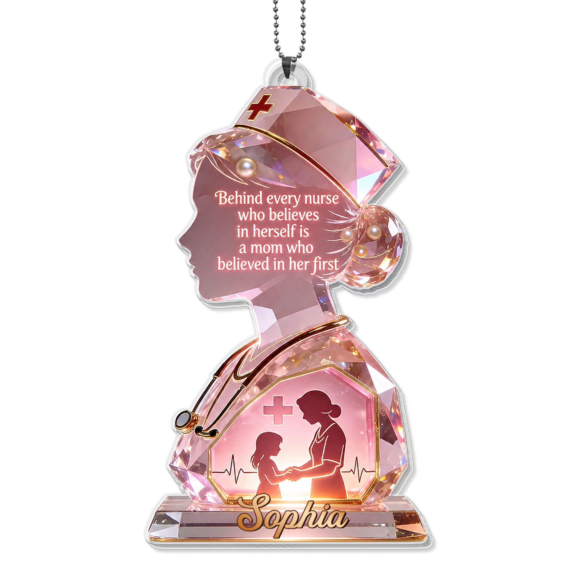 Personalized Nurse Acrylic Ornament Custom Name Gift for Mom