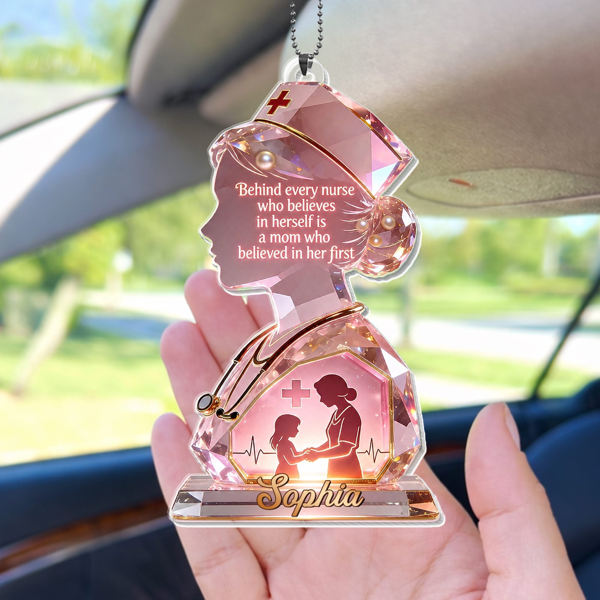 Personalized Nurse Acrylic Ornament Custom Name Gift for Mom