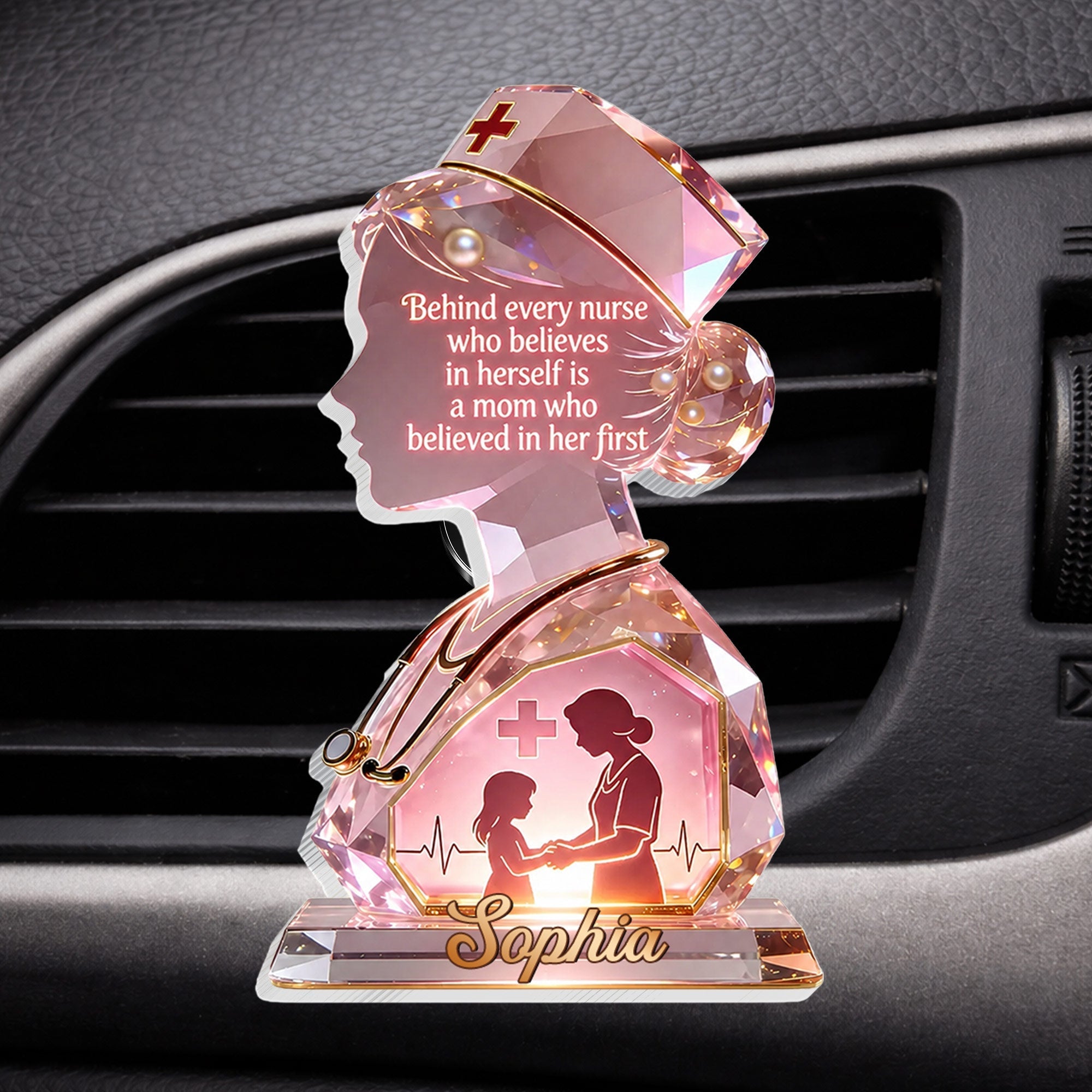 Personalized Nurse Car Vent Clip Custom Name Gift for Mom