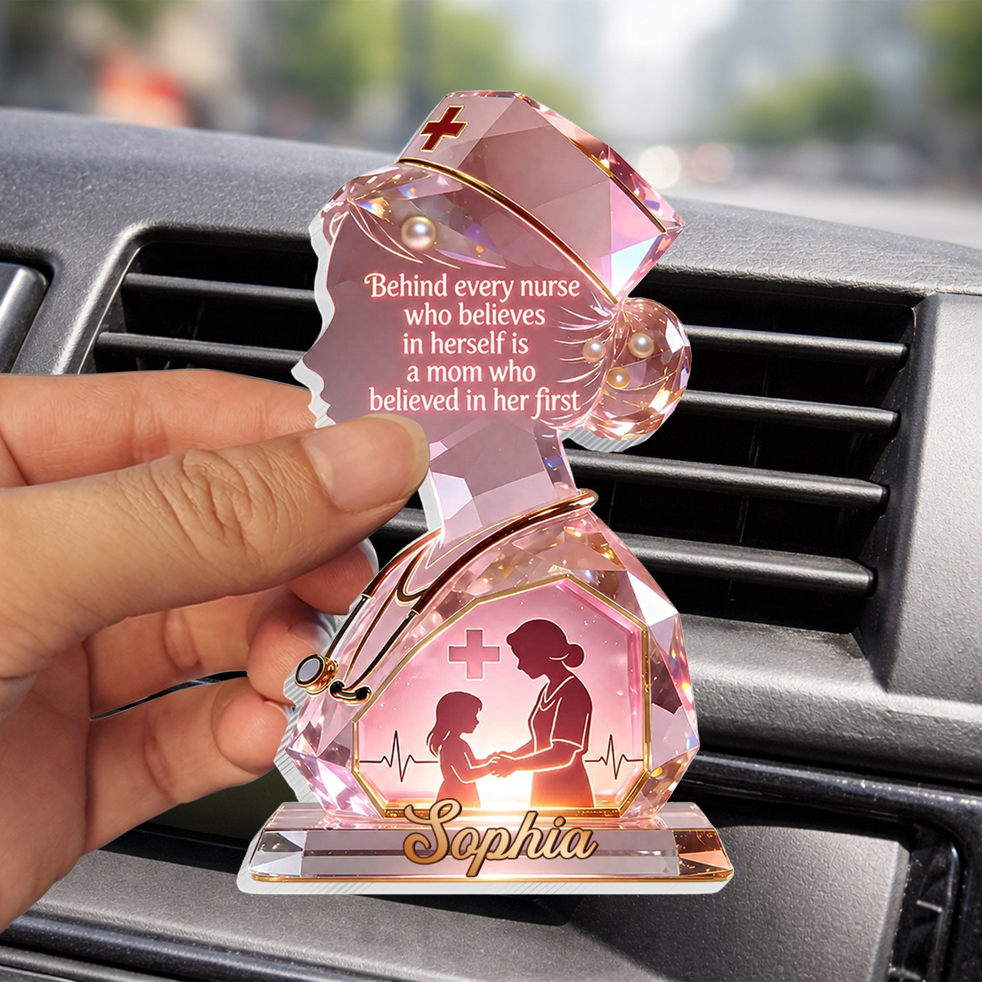 Personalized Nurse Car Vent Clip Custom Name Gift for Mom