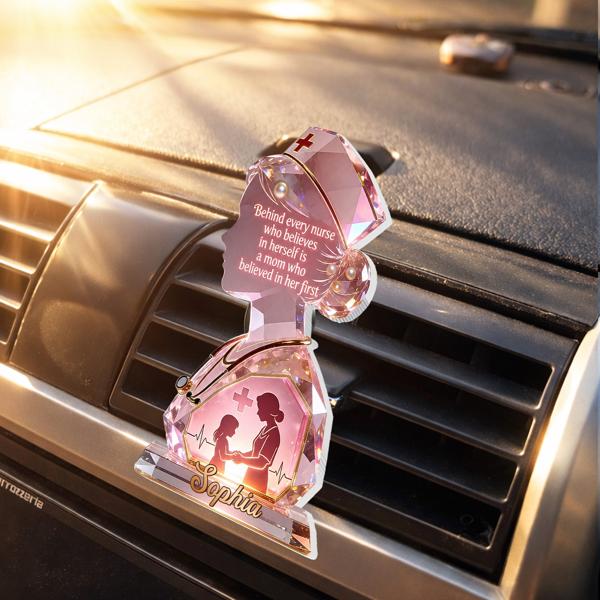 Personalized Nurse Car Vent Clip Custom Name Gift for Mom