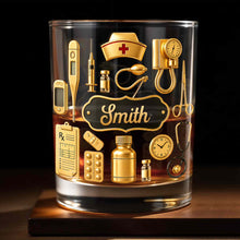Load image into Gallery viewer, Personalized Whiskey Glass for Nurses Custom Name Gift

