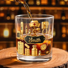 Load image into Gallery viewer, Personalized Whiskey Glass for Nurses Custom Name Gift
