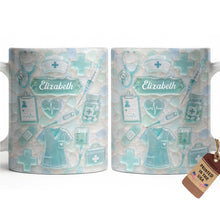Load image into Gallery viewer, Personalized Nurse Coffee Mug with 3D Sea Glass Design Gift
