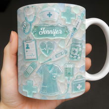 Load image into Gallery viewer, Personalized Nurse Coffee Mug with 3D Sea Glass Design Gift
