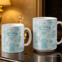 Load image into Gallery viewer, Personalized Nurse Coffee Mug with 3D Sea Glass Design Gift
