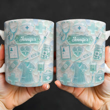 Load image into Gallery viewer, Personalized Nurse Coffee Mug with 3D Sea Glass Design Gift
