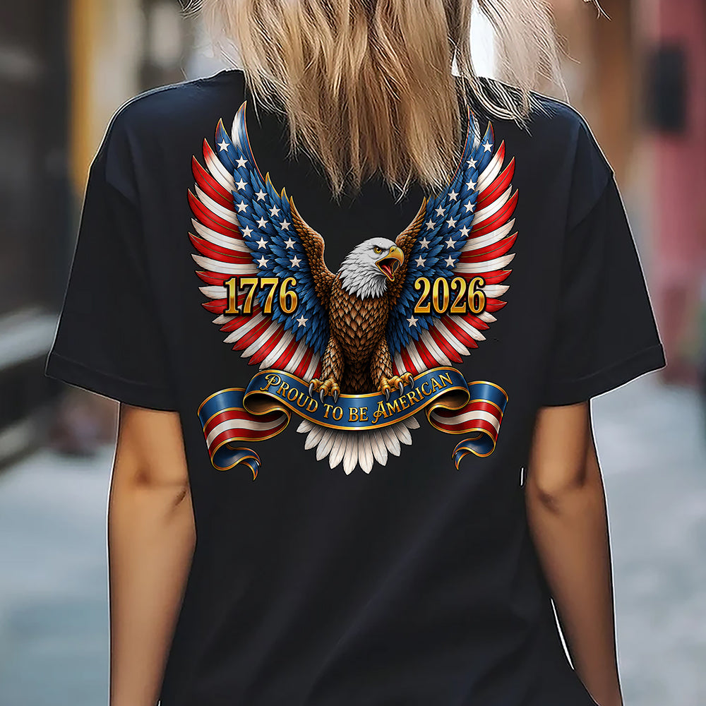 Personalized Patriotic Eagle T-Shirt Proud to Be American Gift