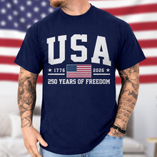 Load image into Gallery viewer, Personalized 250 Years of Freedom T-Shirt for Independence Day Gift
