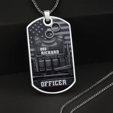 Load image into Gallery viewer, Personalized Stainless Steel Dog Tag Necklace Custom Name for Dad Officer Gift
