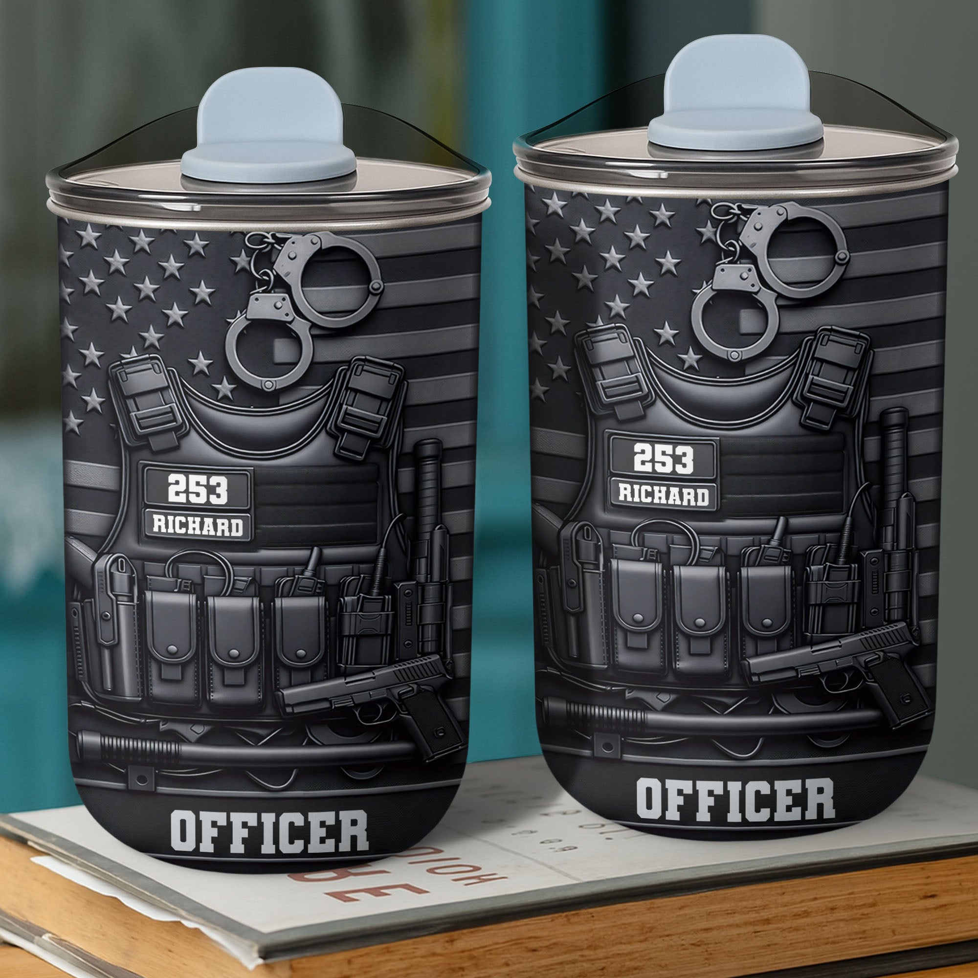 Personalized 10oz Stainless Steel Tumbler American Flag Gift for Dad