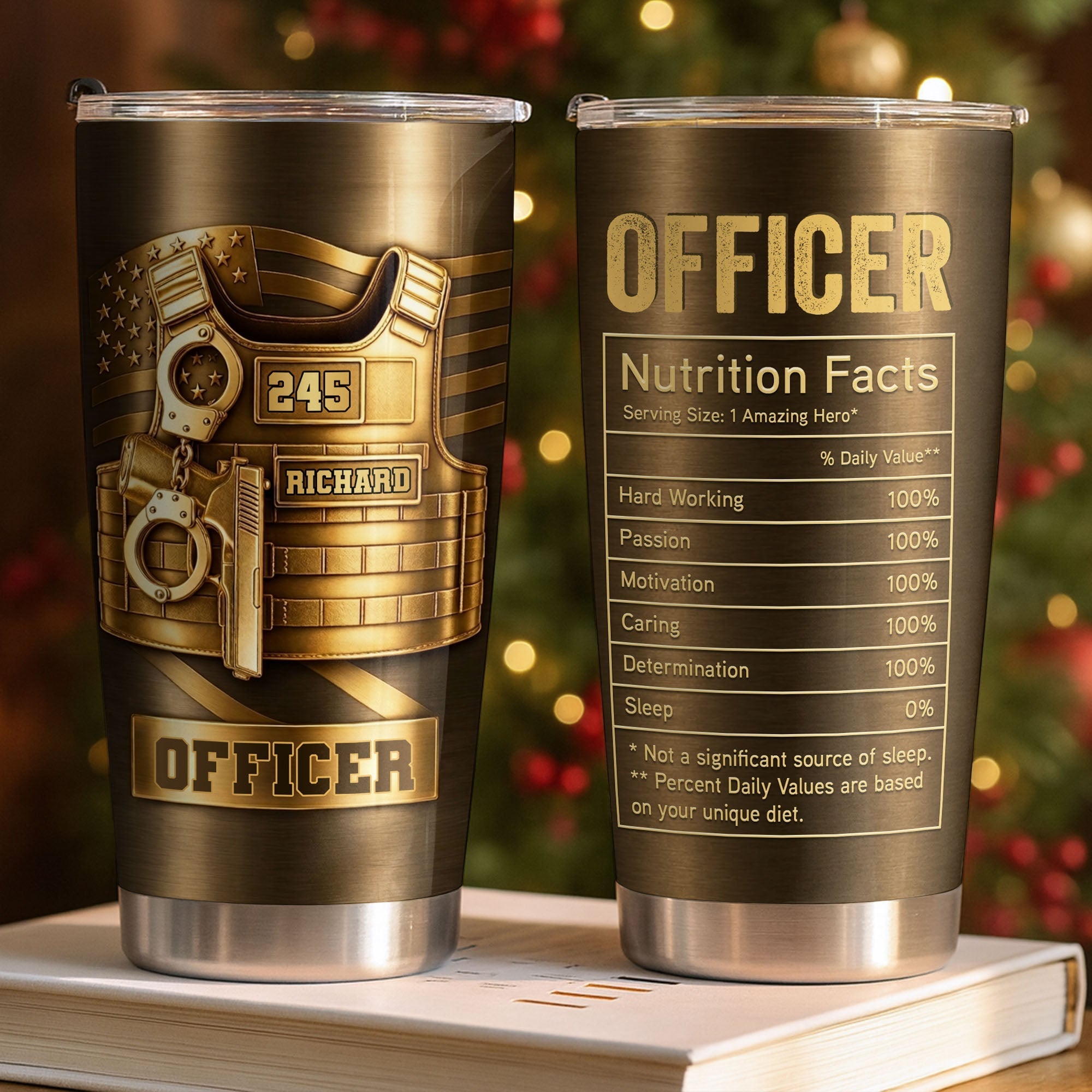 Personalized 20oz Stainless Steel Tumbler Custom Name Gift for Dad