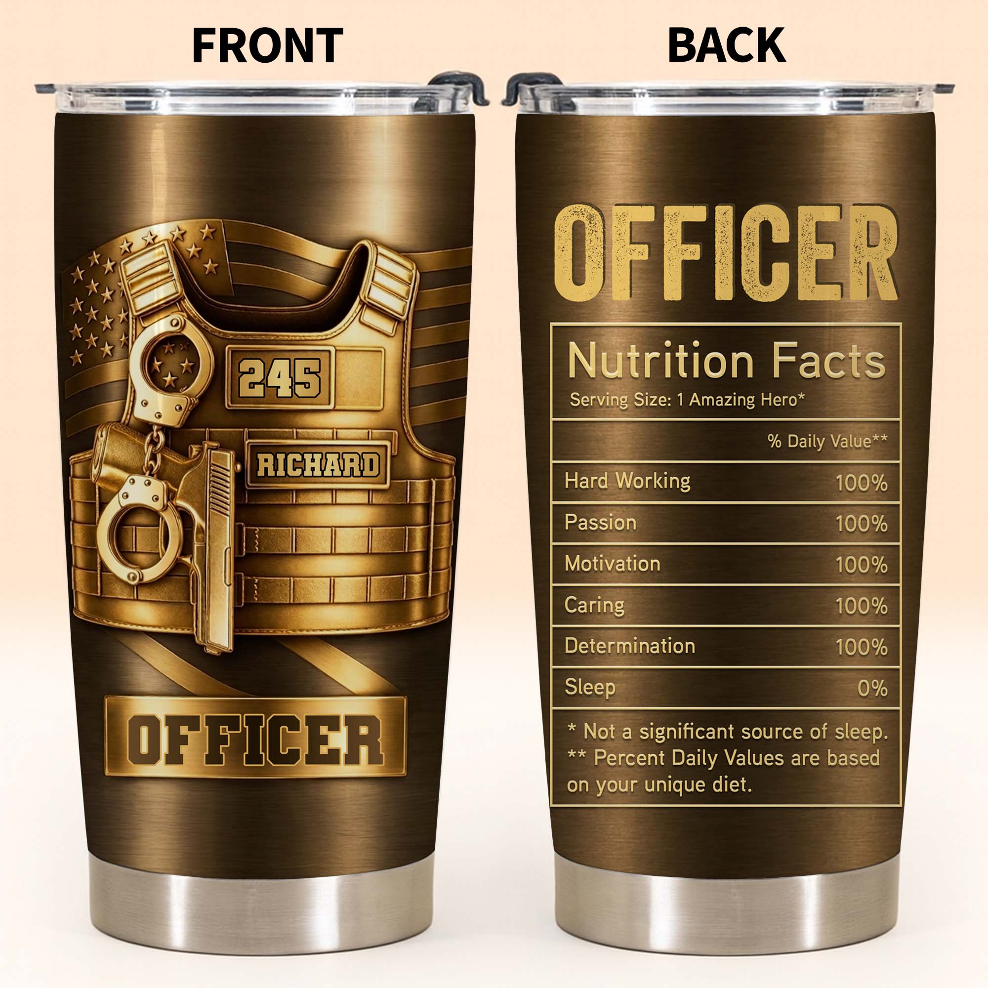 Personalized 20oz Stainless Steel Tumbler Custom Name Gift for Dad