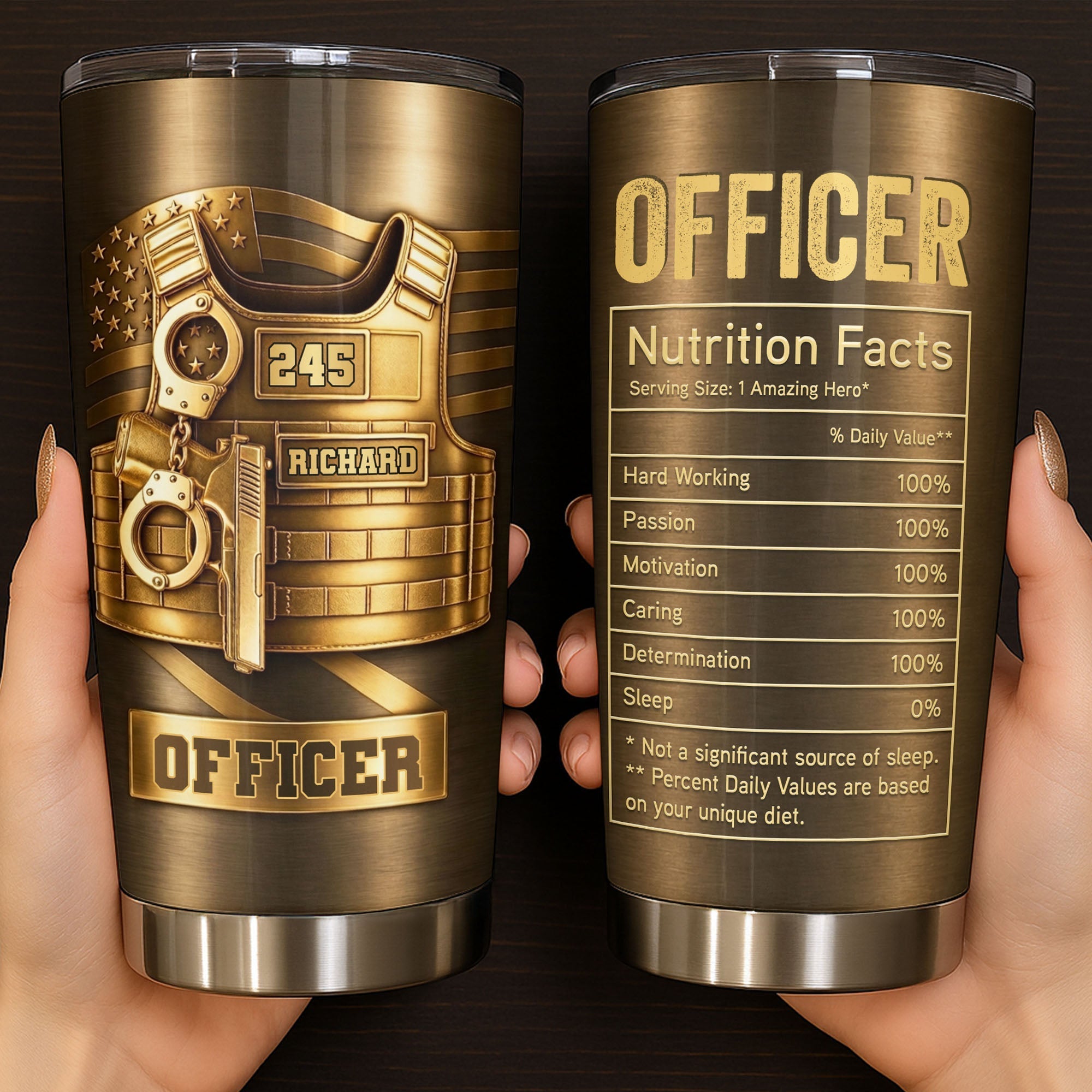 Personalized 20oz Stainless Steel Tumbler Custom Name Gift for Dad