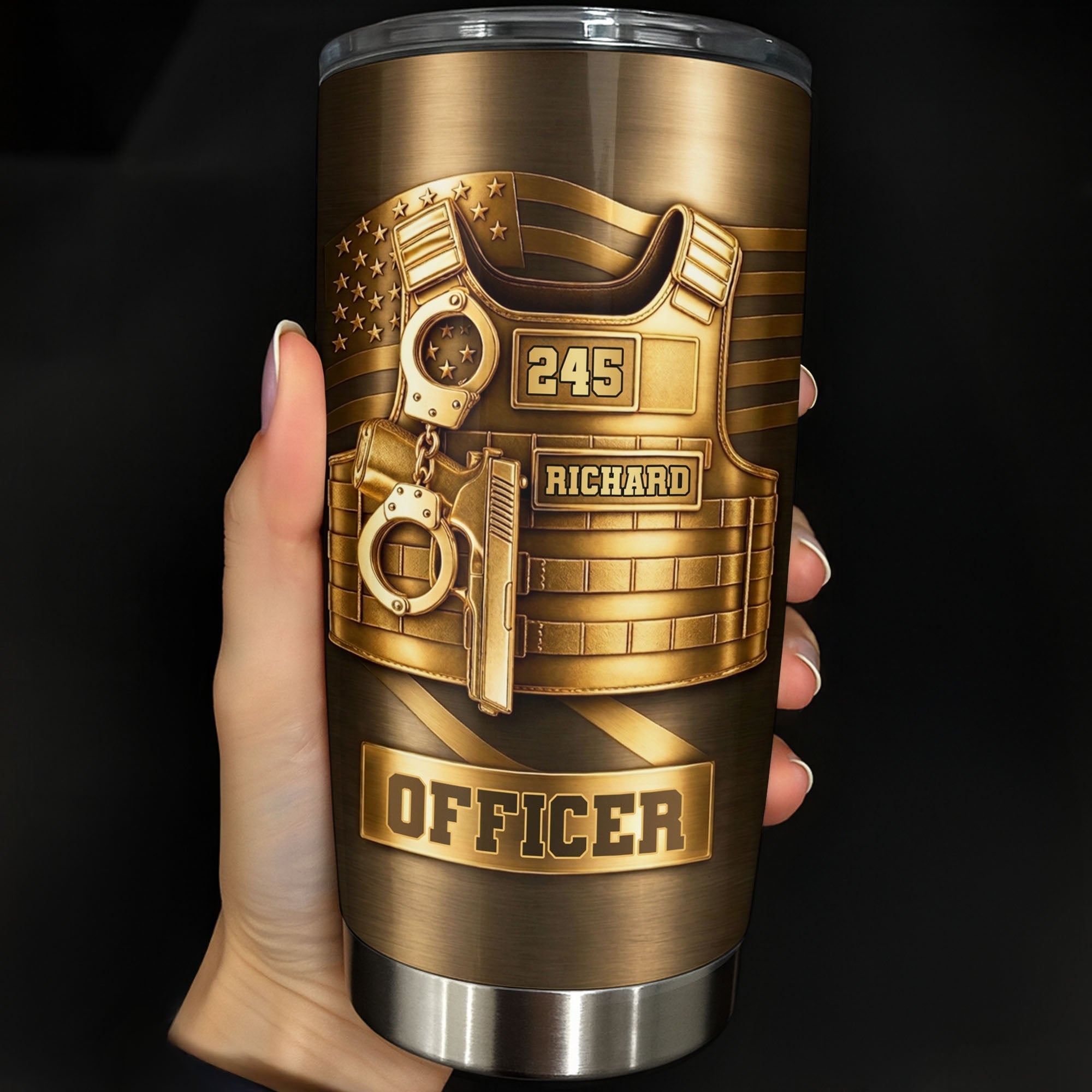 Personalized 20oz Stainless Steel Tumbler Custom Name Gift for Dad