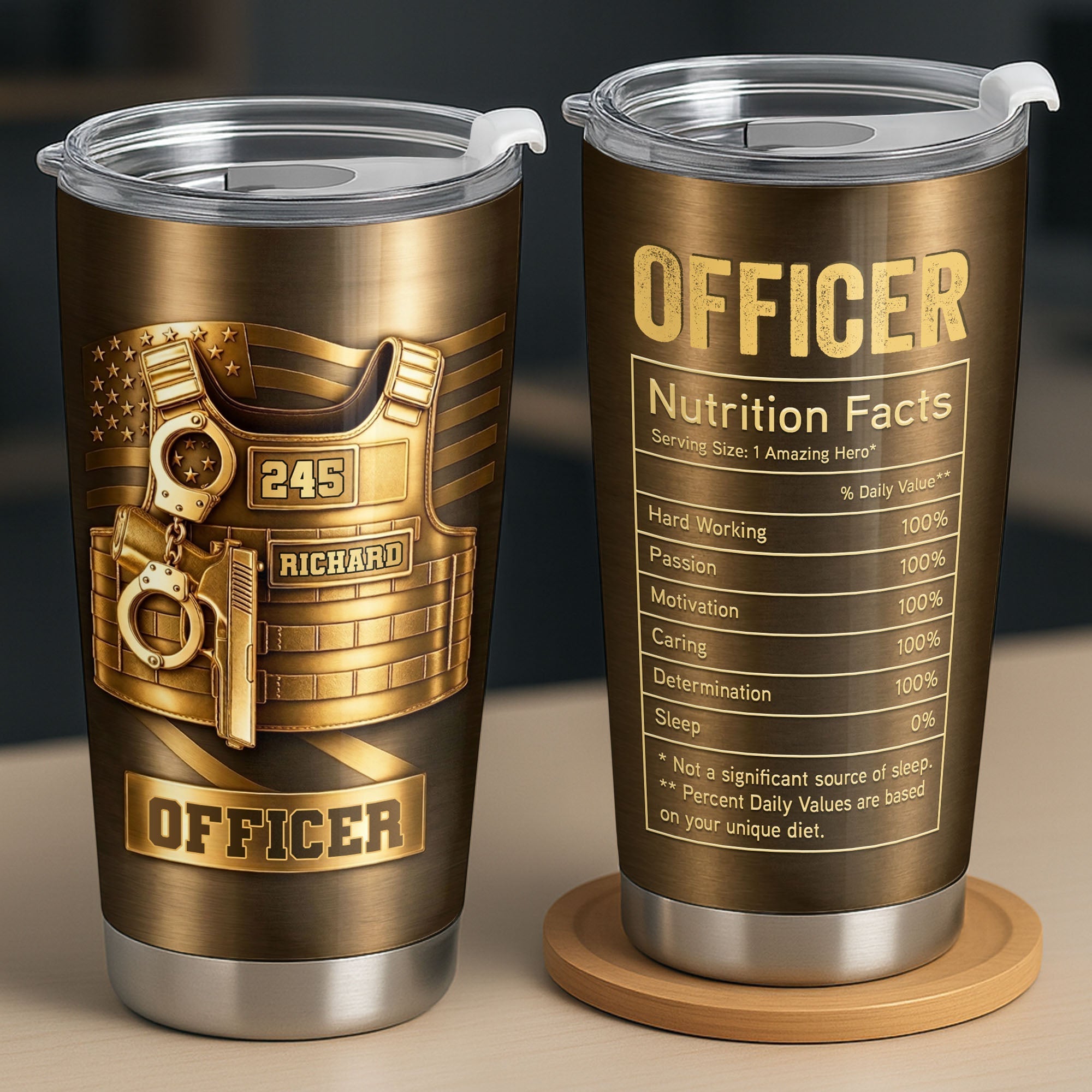Personalized 20oz Stainless Steel Tumbler Custom Name Gift for Dad