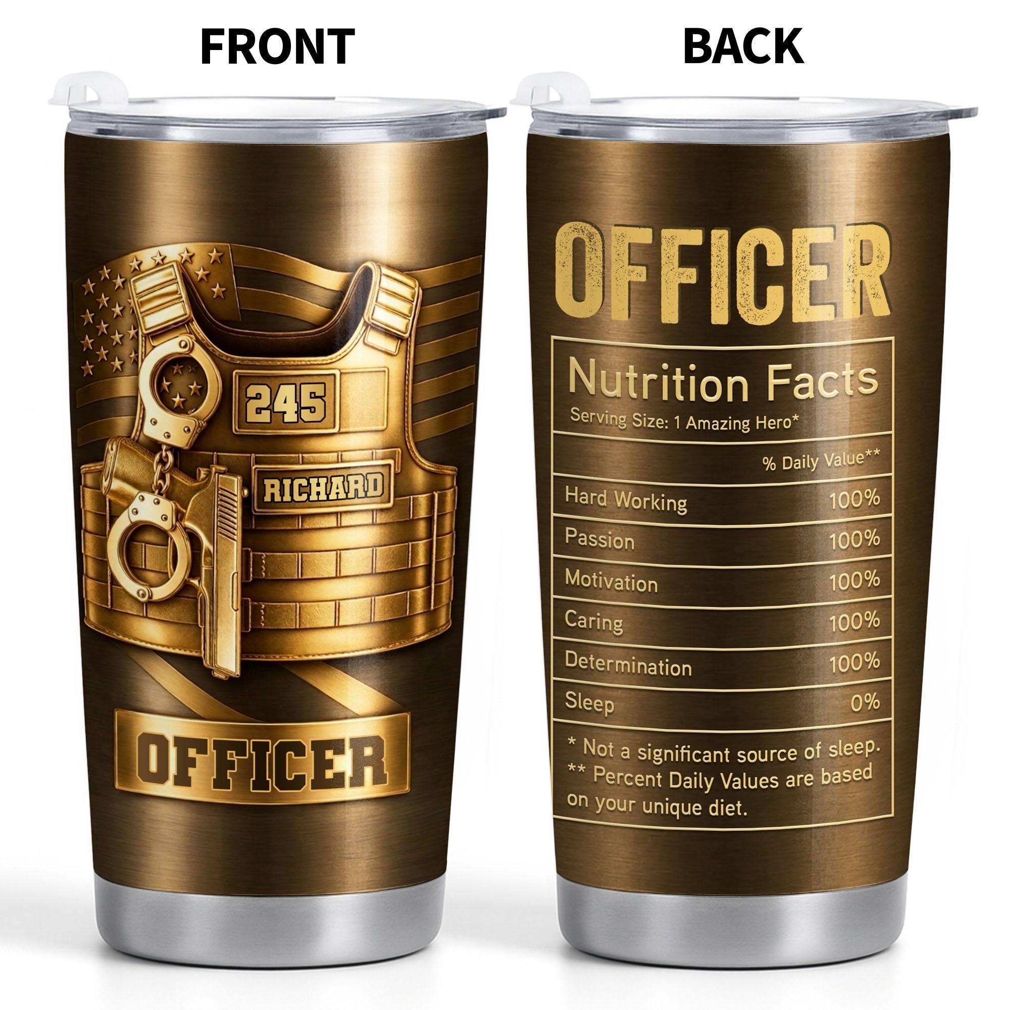 Personalized 20oz Stainless Steel Tumbler Custom Name Gift for Dad