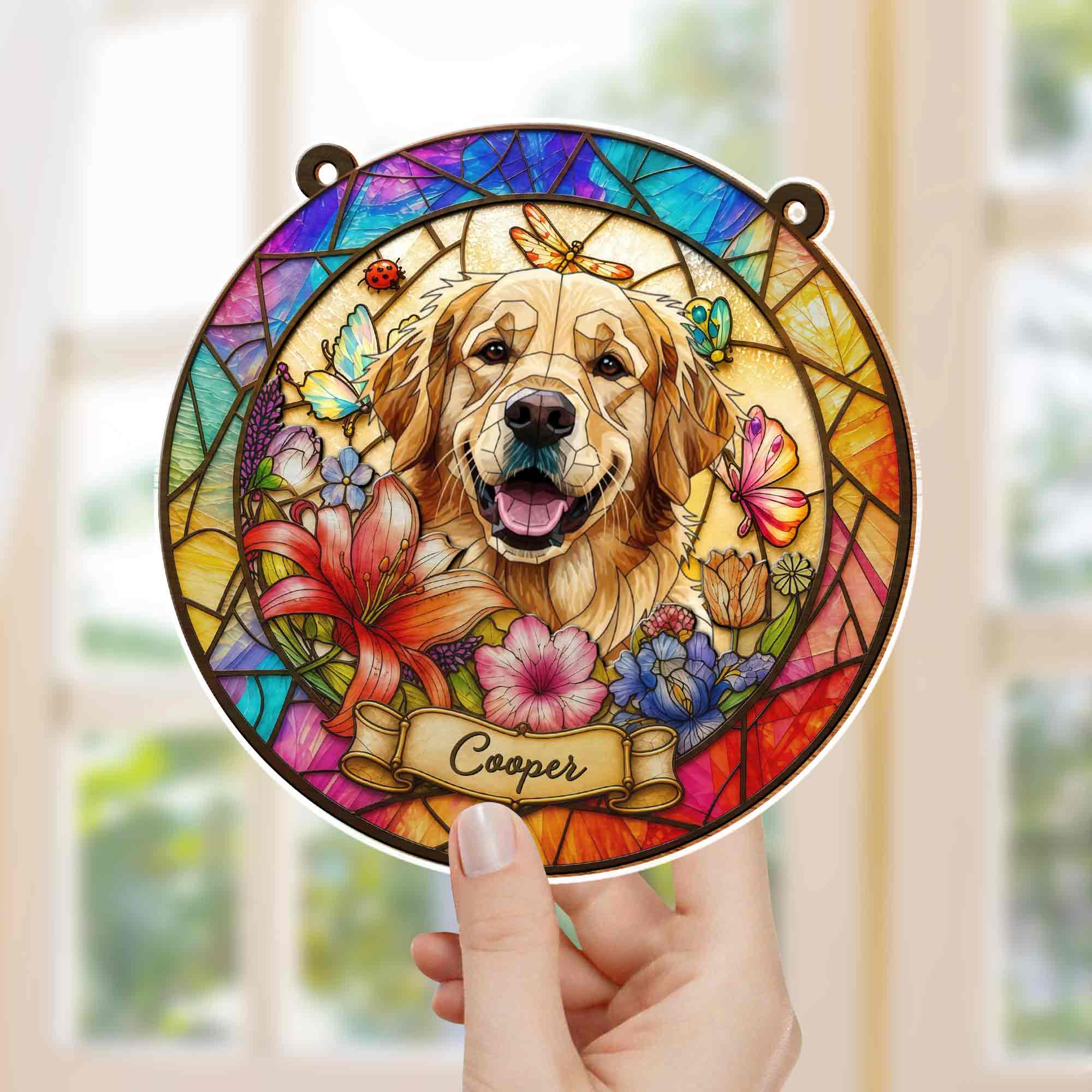 Personalized Custom Dog Suncatcher Gift for Pet Lovers